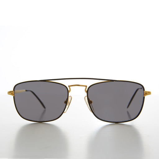 image of sunglasses model SUNGLASS MUSEUM SUNGLASS MUSEUM Gold Square Vintage Aviator Sunglass - Jake