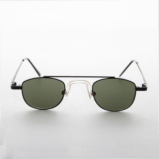 image of sunglasses model SUNGLASS MUSEUM Small Square Aviator Sunglass Vintage with Silicone Wrap Nose Pad - Jasper