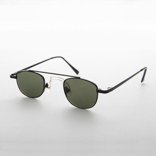 image of sunglasses model SUNGLASS MUSEUM Small Square Aviator Sunglass Vintage with Silicone Wrap Nose Pad - Jasper