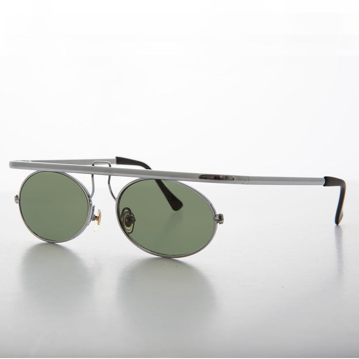 SUNGLASS MUSEUM Cyberpunk Goth Vintage Flat Top Oval Sunglass - Jenkins