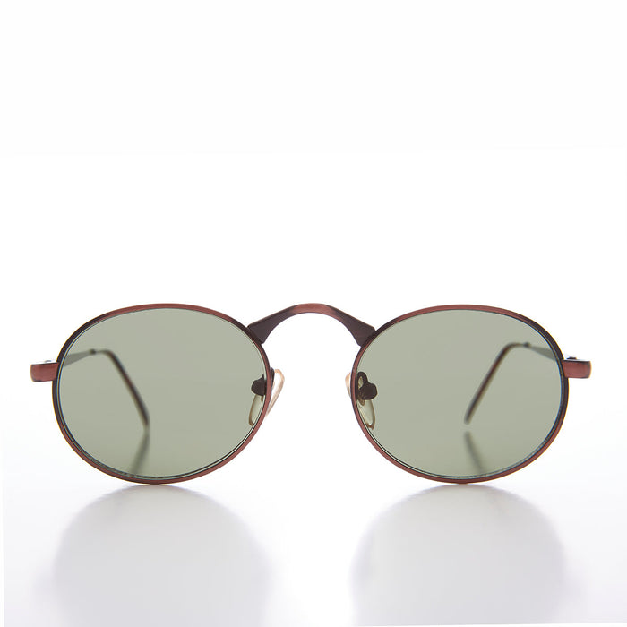 image of sunglasses model SUNGLASS MUSEUM SUNGLASS MUSEUM Victorian Oval Industrial Metal Vintage Sunglass - Jethro