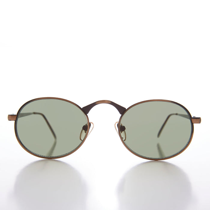 image of sunglasses model SUNGLASS MUSEUM SUNGLASS MUSEUM Victorian Oval Industrial Metal Vintage Sunglass - Jethro