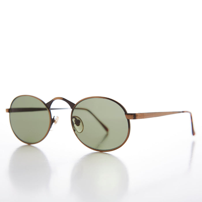 image of sunglasses model SUNGLASS MUSEUM SUNGLASS MUSEUM Victorian Oval Industrial Metal Vintage Sunglass - Jethro