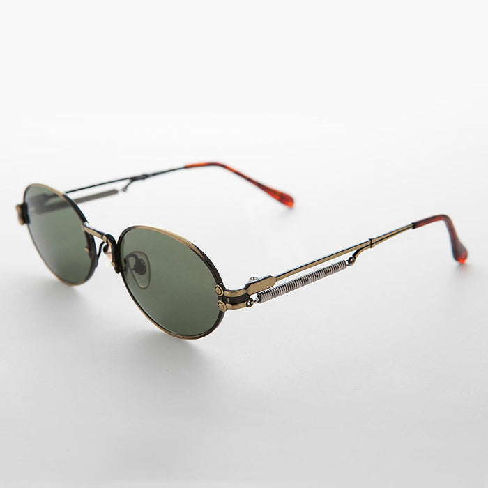 SUNGLASS MUSEUM Spring Temple Oval Steampunk Vintage Sunglass - Jeter
