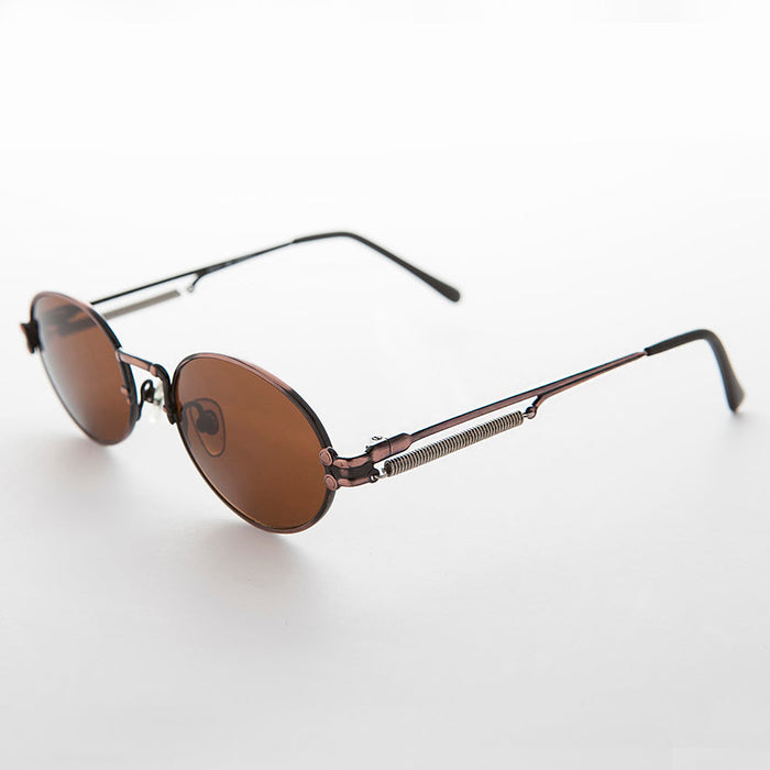 SUNGLASS MUSEUM Spring Temple Oval Steampunk Vintage Sunglass - Jeter