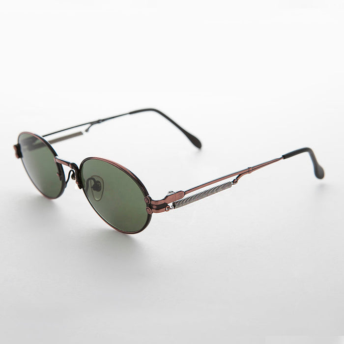 SUNGLASS MUSEUM Spring Temple Oval Steampunk Vintage Sunglass - Jeter
