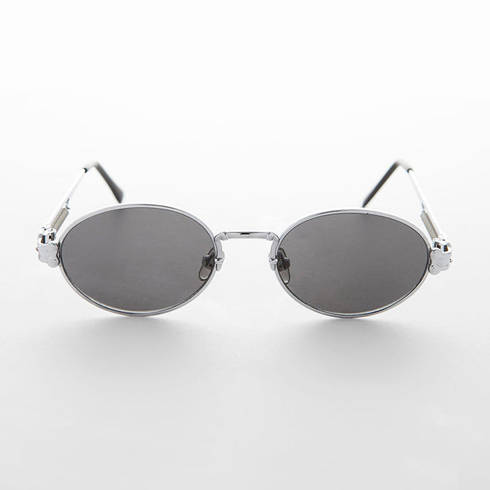 SUNGLASS MUSEUM Spring Temple Oval Steampunk Vintage Sunglass - Jeter