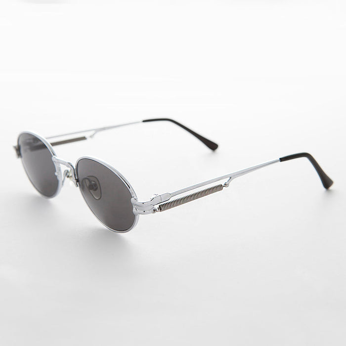 SUNGLASS MUSEUM Spring Temple Oval Steampunk Vintage Sunglass - Jeter