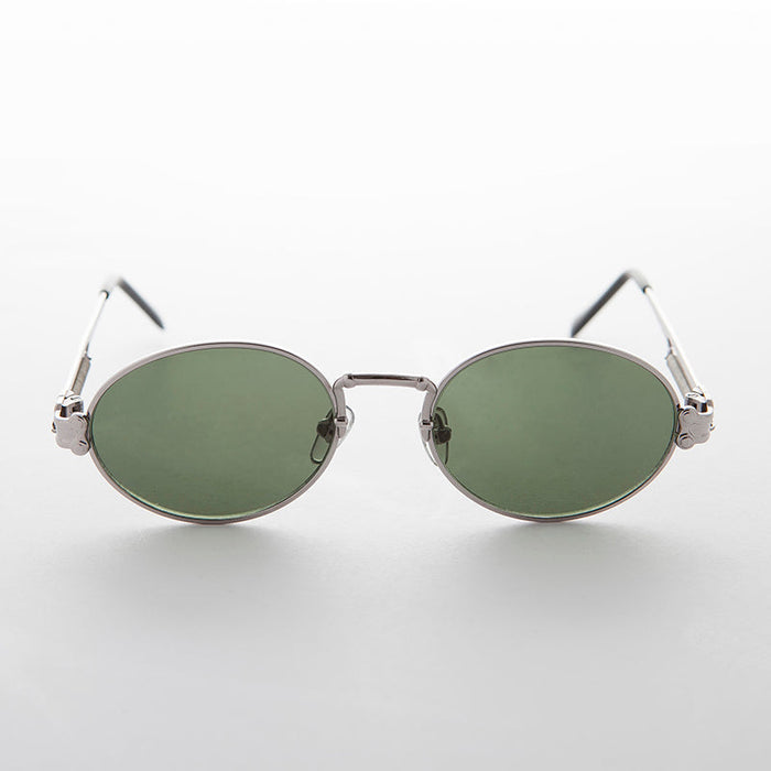 SUNGLASS MUSEUM Spring Temple Oval Steampunk Vintage Sunglass - Jeter
