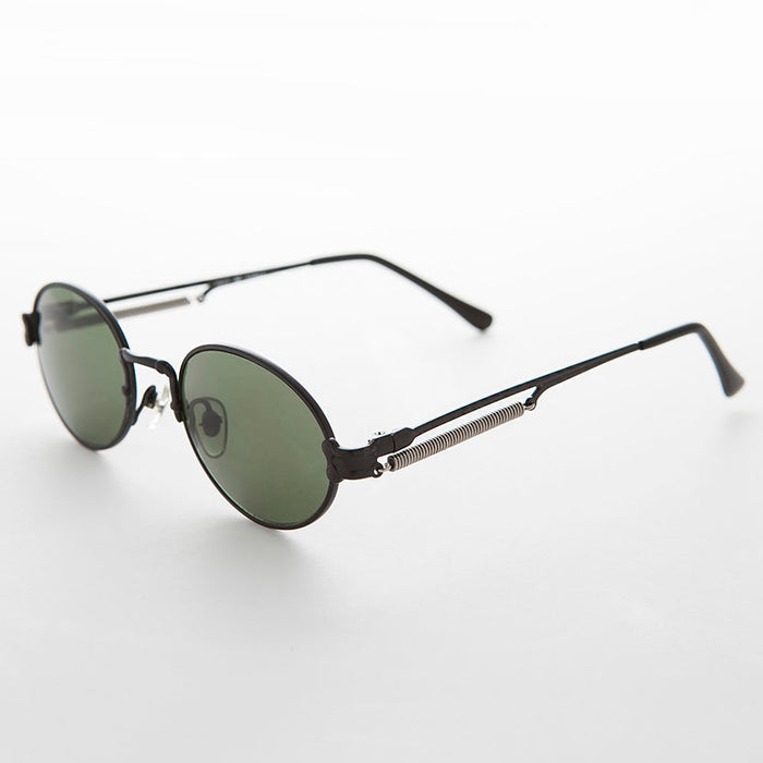 SUNGLASS MUSEUM Spring Temple Oval Steampunk Vintage Sunglass - Jeter