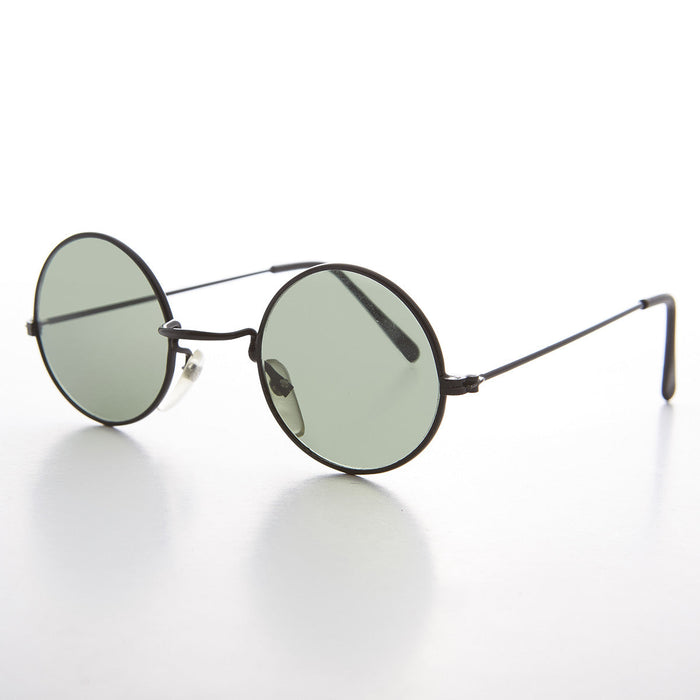 SUNGLASS MUSEUM Round Hippie Vintage Sunglass with Glass Lens - Johnny