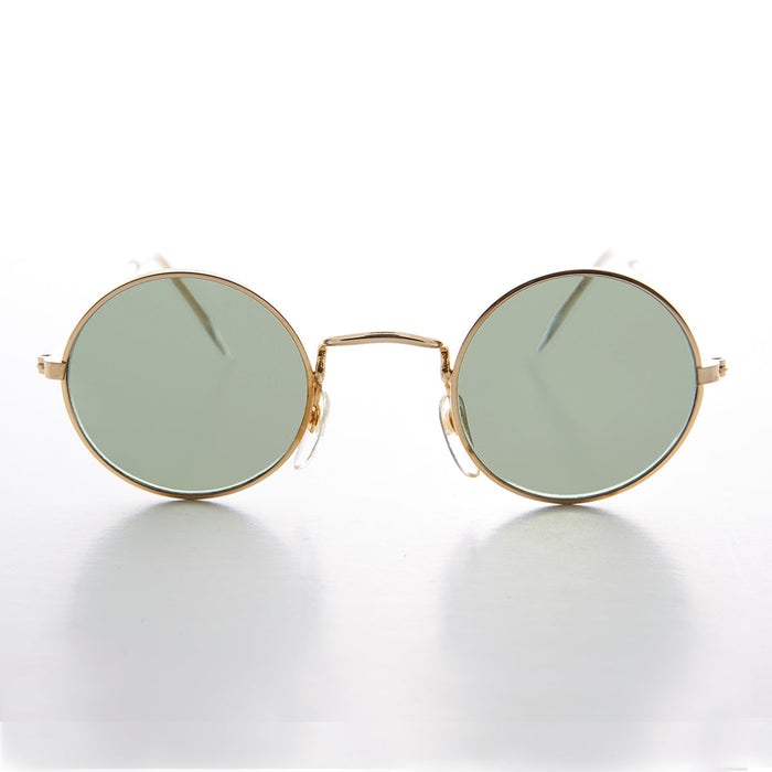 SUNGLASS MUSEUM Round Hippie Vintage Sunglass with Glass Lens - Johnny
