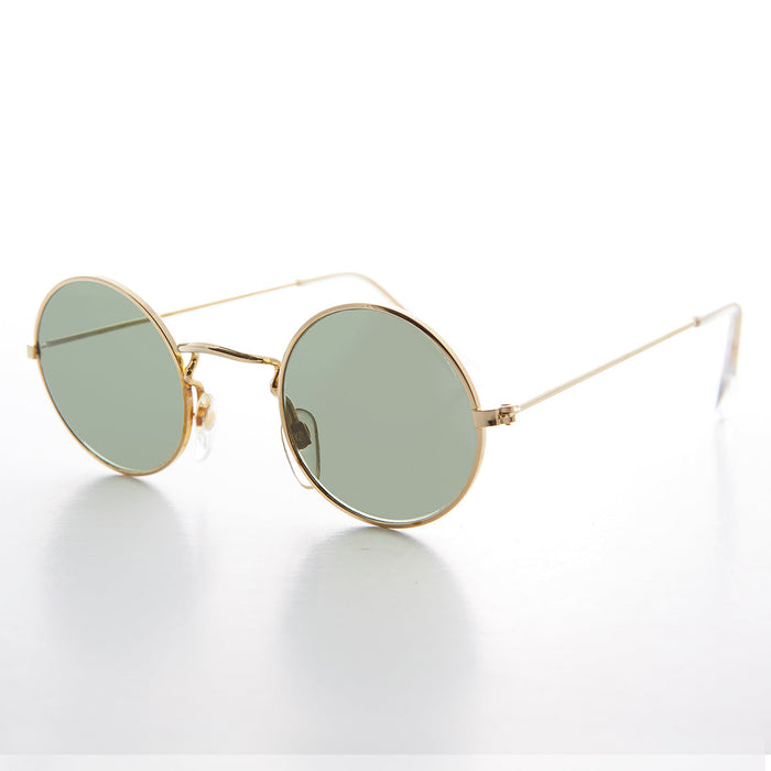 SUNGLASS MUSEUM Round Hippie Vintage Sunglass with Glass Lens - Johnny