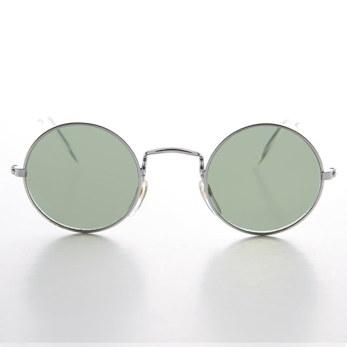 SUNGLASS MUSEUM Round Hippie Vintage Sunglass with Glass Lens - Johnny