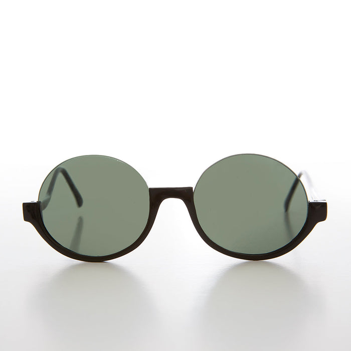 SUNGLASS MUSEUM Round Hippie Goth Semi-Rimless 90s Sunglass - Justice