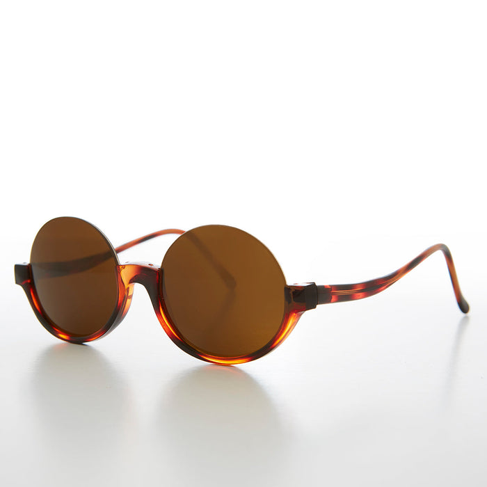 SUNGLASS MUSEUM Round Hippie Goth Semi-Rimless 90s Sunglass - Justice