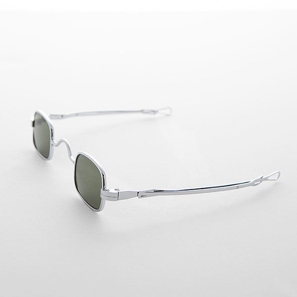 image of sunglasses model SUNGLASS MUSEUM Small Square Spectacle Sunglass with Sliding Adjustable Temples