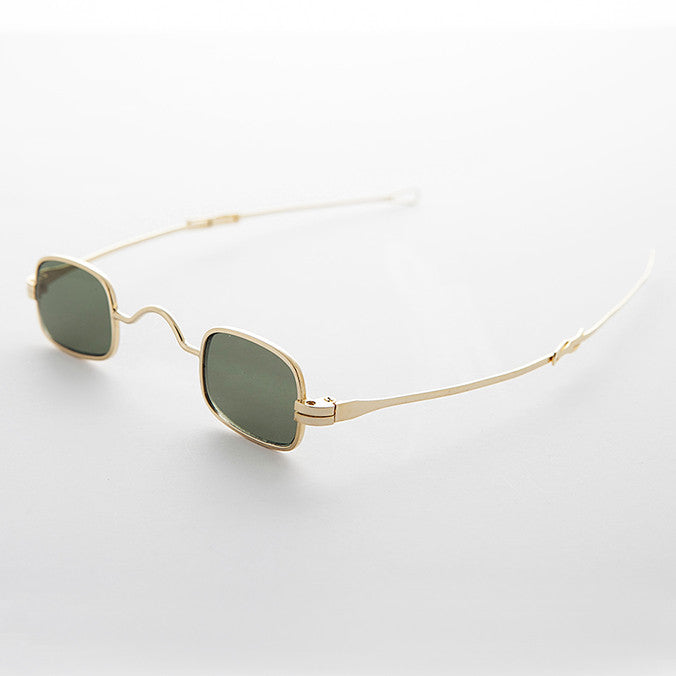 image of sunglasses model SUNGLASS MUSEUM Small Square Spectacle Sunglass with Sliding Adjustable Temples