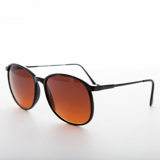 image of sunglasses model SUNGLASS MUSEUM Round Vintage Sunglasses with Orange Lens - Keaton