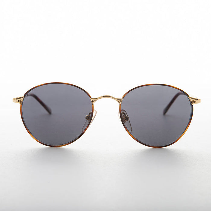 image of sunglasses model SUNGLASS MUSEUM Gold Round Preppy Classic Metal Vintage Sunglass - Kelsey