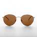 image of sunglasses model SUNGLASS MUSEUM Gold Round Preppy Classic Metal Vintage Sunglass - Kelsey