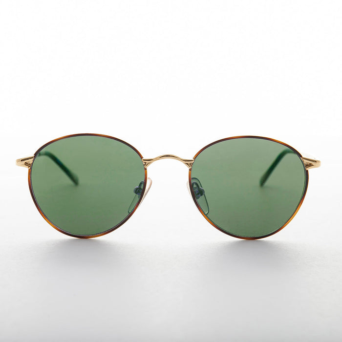 image of sunglasses model SUNGLASS MUSEUM Gold Round Preppy Classic Metal Vintage Sunglass - Kelsey