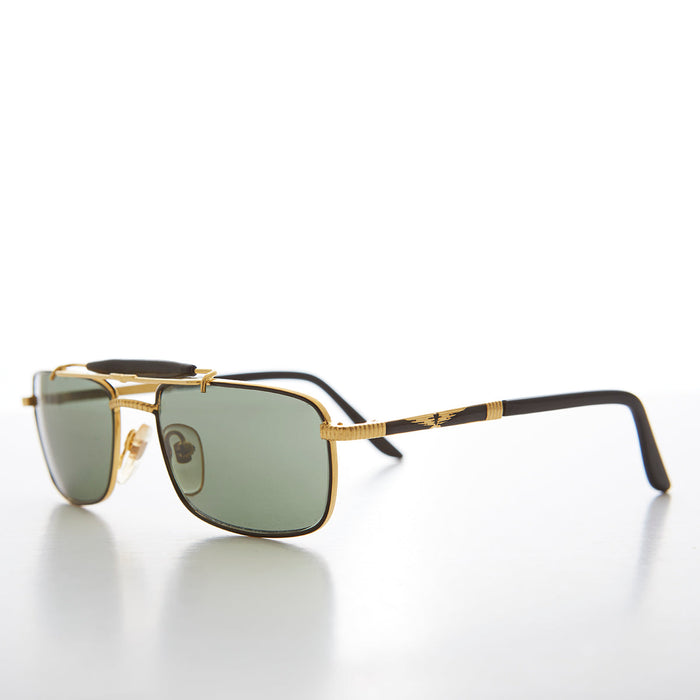 SUNGLASS MUSEUM Gold 90s Vintage Pilot Sunglass - Kit