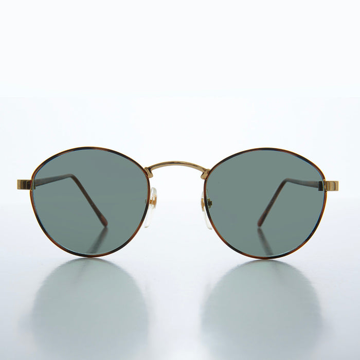 SUNGLASS MUSEUM Round Gold Sunglasses with Glass Lens - Klein