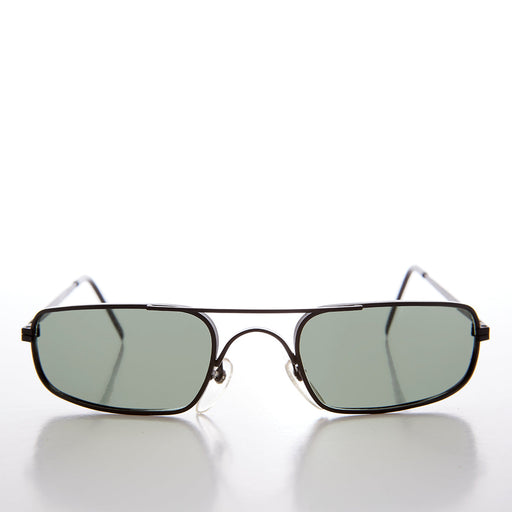 image of sunglasses model SUNGLASS MUSEUM Skinny Sporty Curved Vintage Aviator Sunglass - Kobe