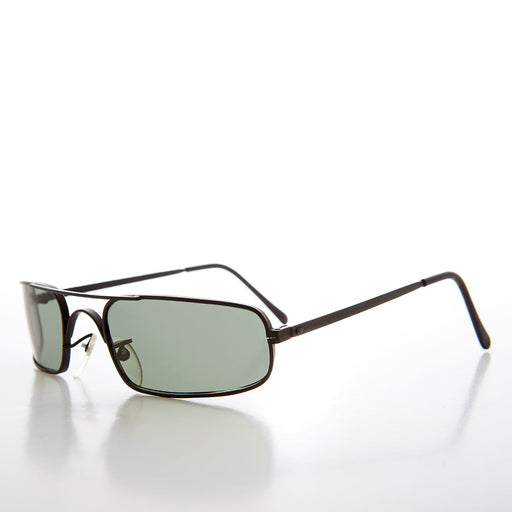 image of sunglasses model SUNGLASS MUSEUM Skinny Sporty Curved Vintage Aviator Sunglass - Kobe