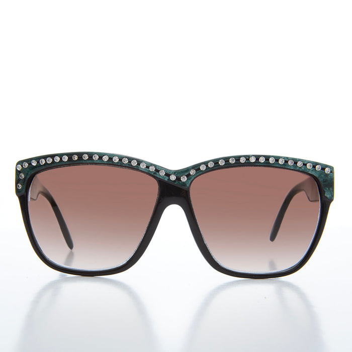 SUNGLASS MUSEUM Rhinestone Black Frame Sunglasses - Kristel