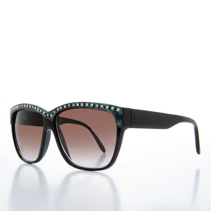 SUNGLASS MUSEUM Rhinestone Black Frame Sunglasses - Kristel