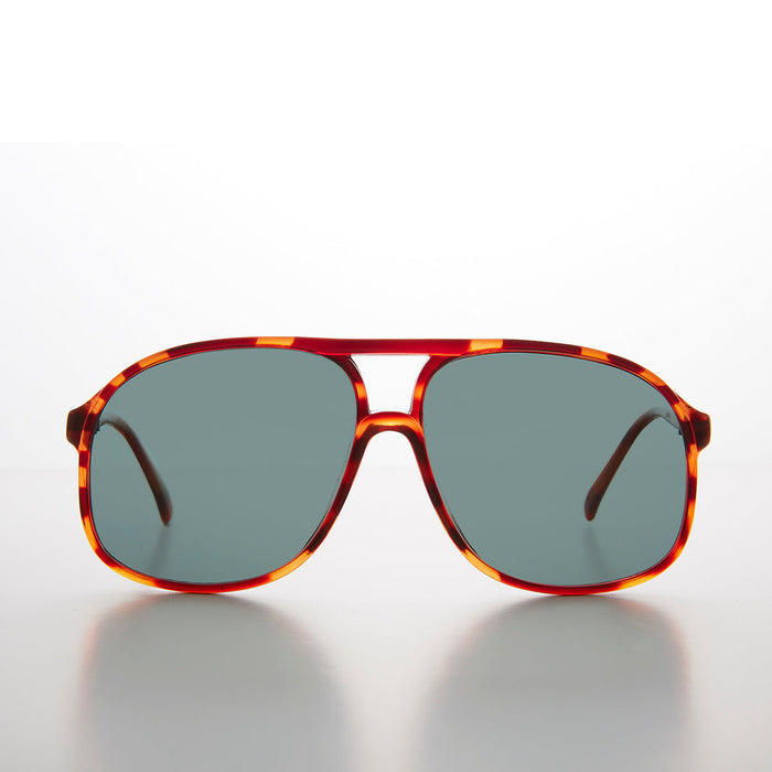 SUNGLASS MUSEUM Large Square Polarized 80s Aviator Sunglass - Kyoto