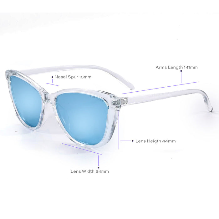TOPFOXX Kara - Mirrored Blue Cat Eye Sunglasses - Product image