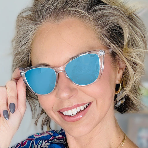TOPFOXX Kara - Mirrored Blue Cat Eye Sunglasses - Product image