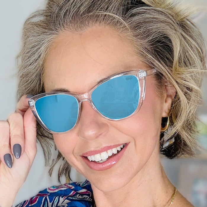 TOPFOXX Kara - Mirrored Blue Cat Eye Sunglasses - Product image