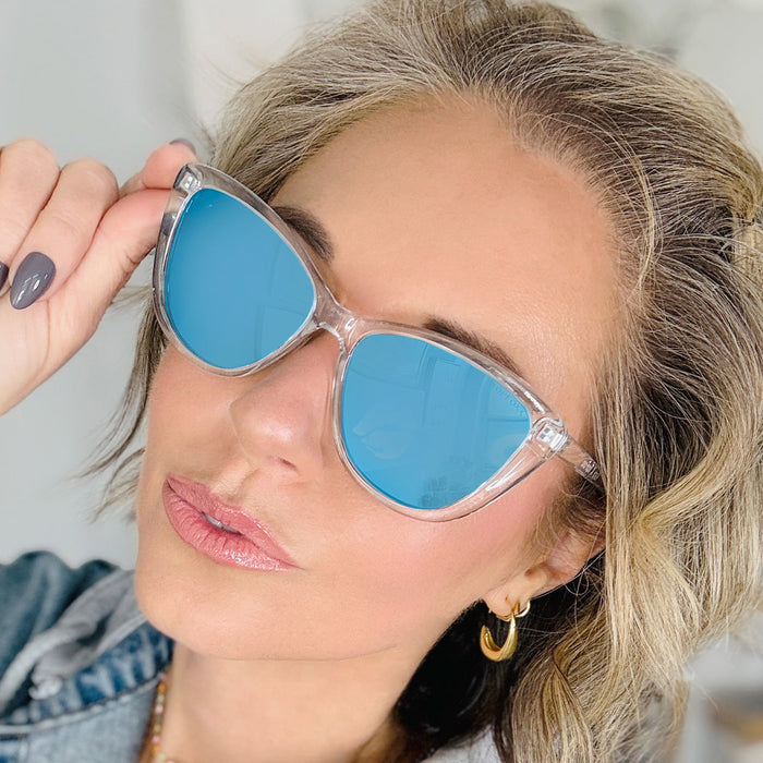 TOPFOXX Kara - Mirrored Blue Cat Eye Sunglasses - Product image