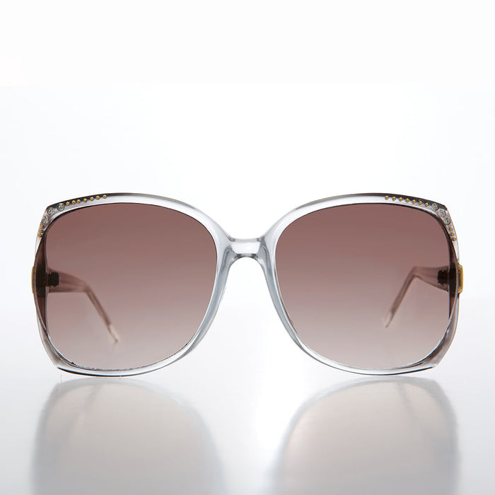 SUNGLASS MUSEUM Oversized Women's Sunglass with Rhinestones - Lady
