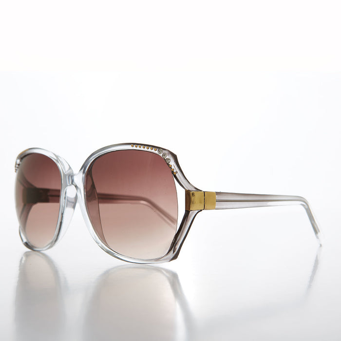 SUNGLASS MUSEUM Oversized Women's Sunglass with Rhinestones - Lady