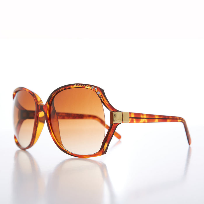 SUNGLASS MUSEUM Oversized Women's Sunglass with Rhinestones - Lady