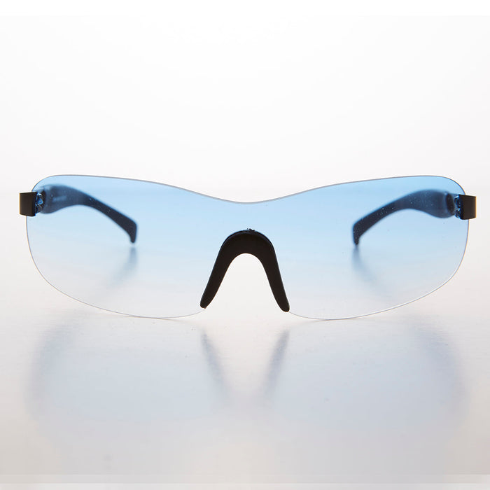 Y2K Wrap Shield Rimless Vintage Sunglass - Lance