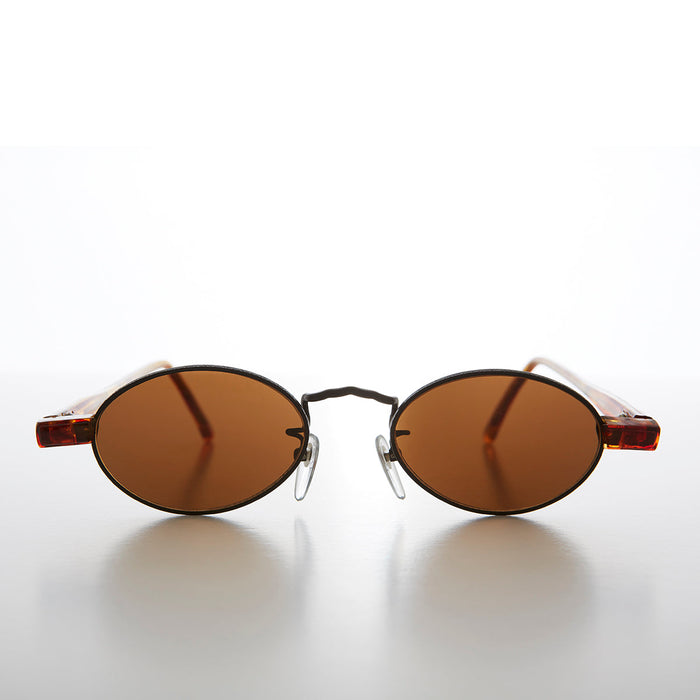 Small Oval Spectacle Style Vintage Sunglass Optical Quality - Larkin