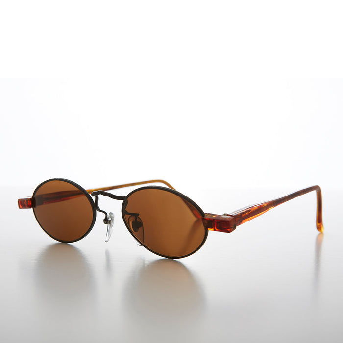 Small Oval Spectacle Style Vintage Sunglass Optical Quality - Larkin