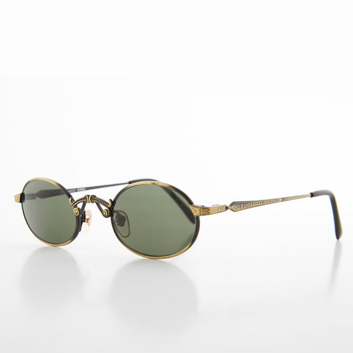 SUNGLASS MUSEUM Small Oval Victorian Steampunk 90s Sunglass - Leon 1