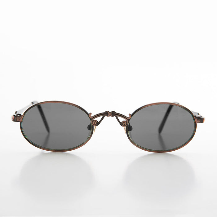 SUNGLASS MUSEUM Small Oval Victorian Steampunk 90s Sunglass - Leon 1