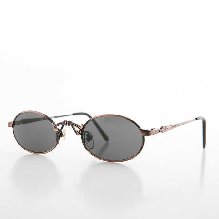 SUNGLASS MUSEUM Small Oval Victorian Steampunk 90s Sunglass - Leon 1