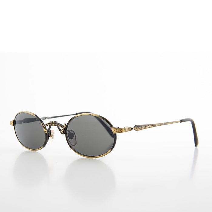 SUNGLASS MUSEUM Small Oval Victorian Steampunk 90s Sunglass - Leon 1