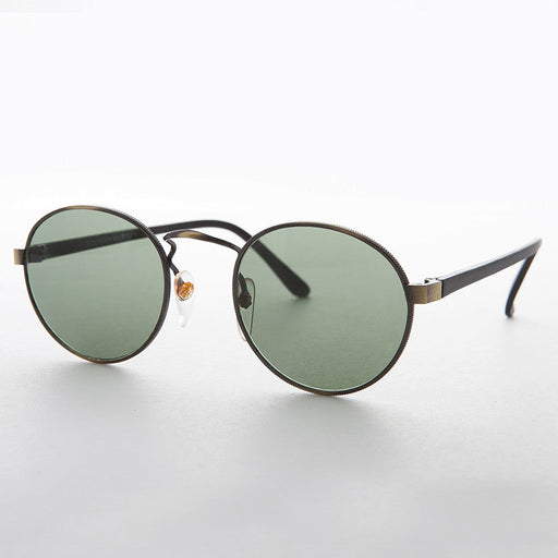 Sunglass Museum Classic Round Preppy Vintage Sunglass with Glass Lens - Logan - Product image