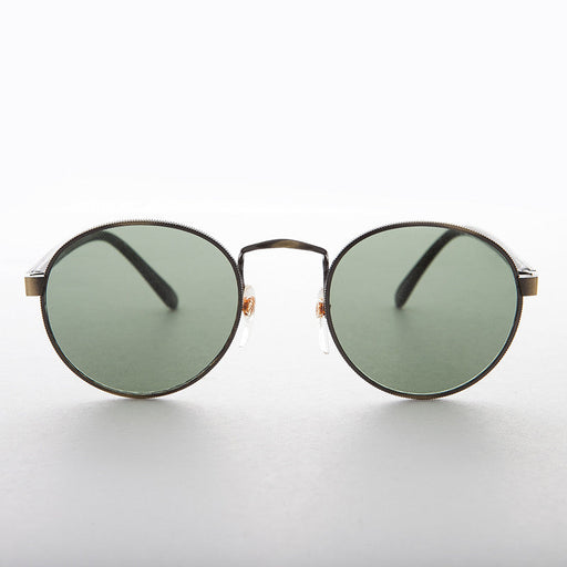 Sunglass Museum Classic Round Preppy Vintage Sunglass with Glass Lens - Logan - Product image