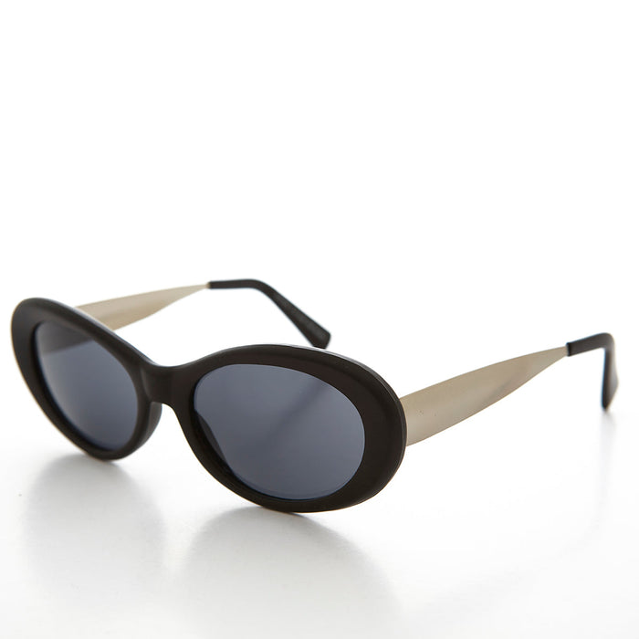 SUNGLASS MUSEUM Oval Mod Punk Cateye 90s Vintage Sunglass - Loretta